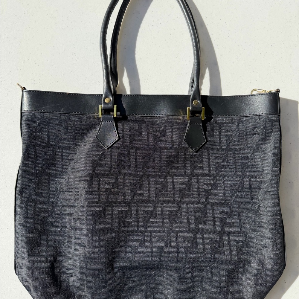 Fendi Black Monogram Tote Bag